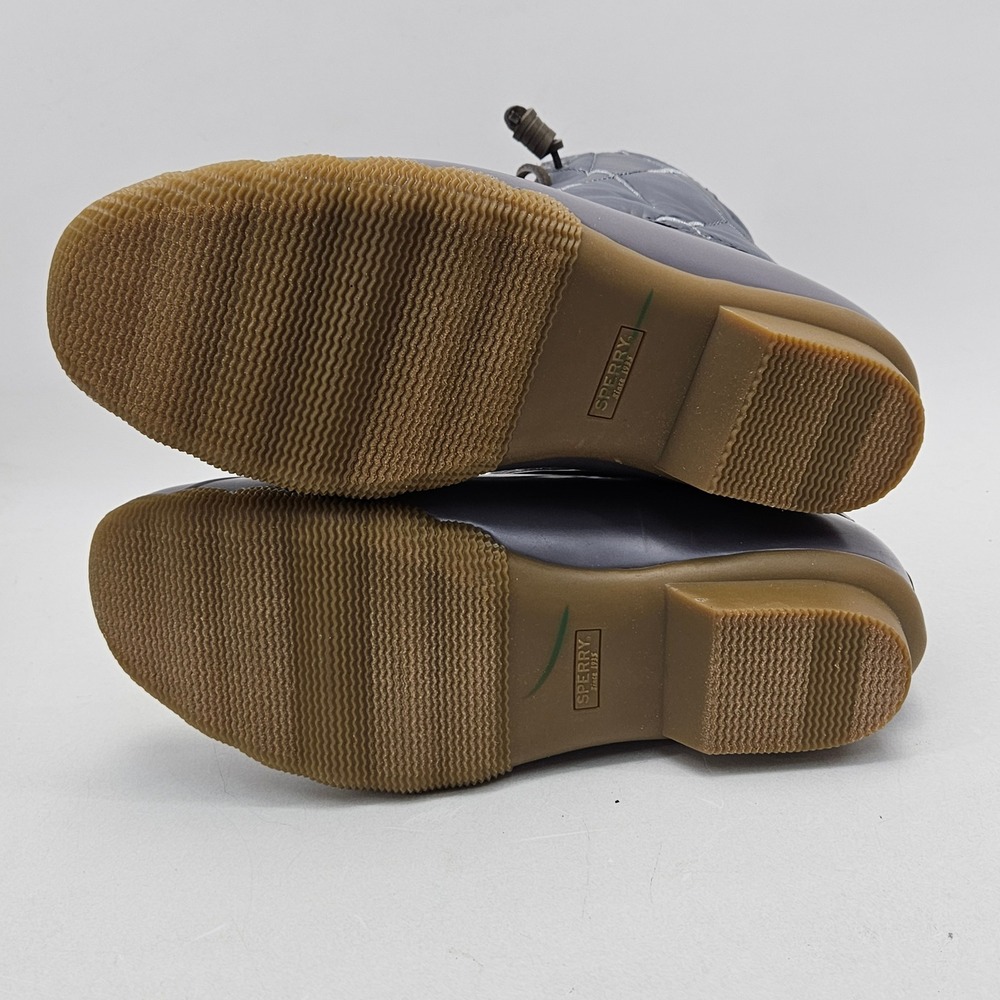 Sperry Saltwater Quilted Duck Boots Grey Womens 11 STS85830 Rain Boots New - Picture 6 of 13